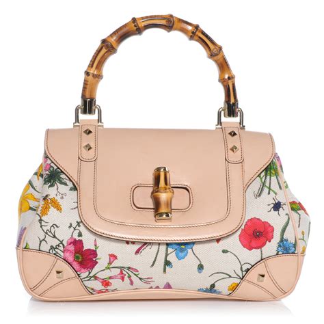 gucci bamboo floral bag|where to buy Gucci bamboo bag.